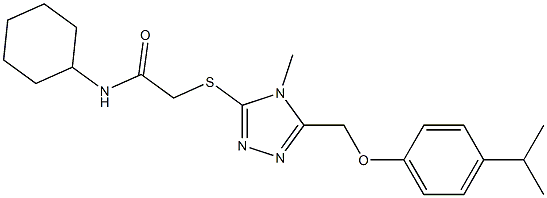 N-cyclohexyl-2-[[4-methyl-5-[(4-propan-2-ylphenoxy)methyl]-1,2,4-triazol-3-yl]sulfanyl]acetamide Structure