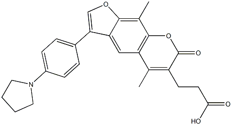 3-[5,9-dimethyl-7-oxo-3-(4-pyrrolidin-1-ylphenyl)furo[3,2-g]chromen-6-yl]propanoic acid Structure