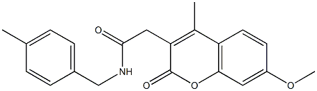 2-(7-methoxy-4-methyl-2-oxochromen-3-yl)-N-[(4-methylphenyl)methyl]acetamide Structure