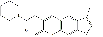 2,3,5-trimethyl-6-(2-oxo-2-piperidin-1-ylethyl)furo[3,2-g]chromen-7-one 구조식 이미지