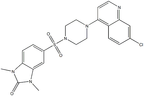 5-[4-(7-chloroquinolin-4-yl)piperazin-1-yl]sulfonyl-1,3-dimethylbenzimidazol-2-one Structure