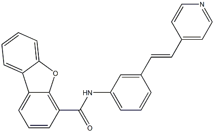 N-[3-[(E)-2-pyridin-4-ylethenyl]phenyl]dibenzofuran-4-carboxamide 구조식 이미지