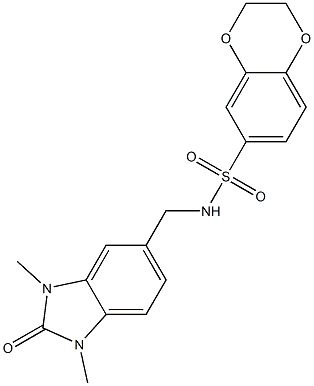 N-[(1,3-dimethyl-2-oxobenzimidazol-5-yl)methyl]-2,3-dihydro-1,4-benzodioxine-6-sulfonamide Structure