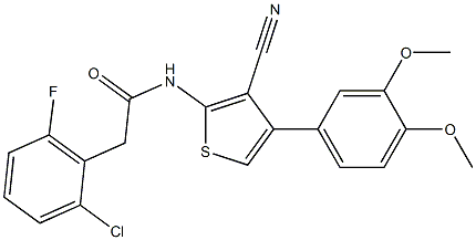 2-(2-chloro-6-fluorophenyl)-N-[3-cyano-4-(3,4-dimethoxyphenyl)thiophen-2-yl]acetamide Structure