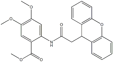 methyl 4,5-dimethoxy-2-[[2-(9H-xanthen-9-yl)acetyl]amino]benzoate Structure
