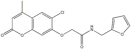 2-(6-chloro-4-methyl-2-oxochromen-7-yl)oxy-N-(furan-2-ylmethyl)acetamide 구조식 이미지