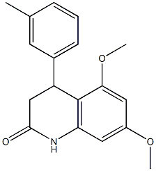 5,7-dimethoxy-4-(3-methylphenyl)-3,4-dihydro-1H-quinolin-2-one 구조식 이미지