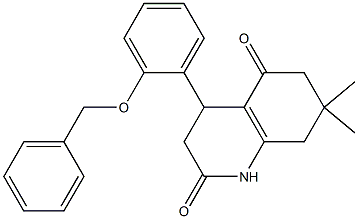 7,7-dimethyl-4-(2-phenylmethoxyphenyl)-3,4,6,8-tetrahydro-1H-quinoline-2,5-dione 구조식 이미지