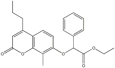 ethyl 2-(8-methyl-2-oxo-4-propylchromen-7-yl)oxy-2-phenylacetate 구조식 이미지