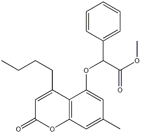 methyl 2-(4-butyl-7-methyl-2-oxochromen-5-yl)oxy-2-phenylacetate Structure