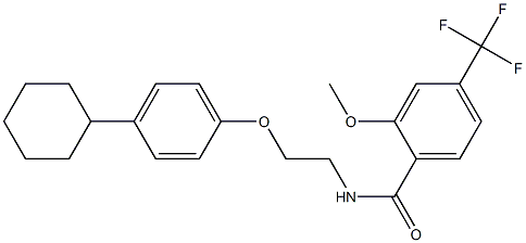 N-[2-(4-cyclohexylphenoxy)ethyl]-2-methoxy-4-(trifluoromethyl)benzamide 구조식 이미지