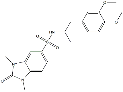 N-[1-(3,4-dimethoxyphenyl)propan-2-yl]-1,3-dimethyl-2-oxobenzimidazole-5-sulfonamide Structure