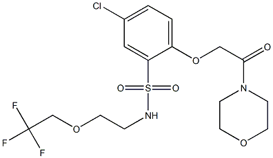 5-chloro-2-(2-morpholin-4-yl-2-oxoethoxy)-N-[2-(2,2,2-trifluoroethoxy)ethyl]benzenesulfonamide 구조식 이미지