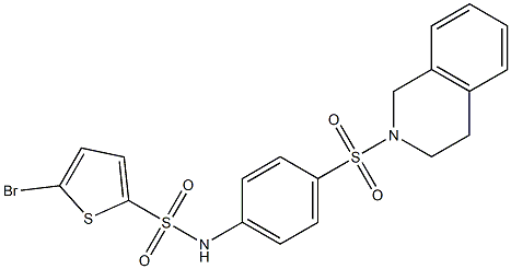 5-bromo-N-[4-(3,4-dihydro-1H-isoquinolin-2-ylsulfonyl)phenyl]thiophene-2-sulfonamide 구조식 이미지