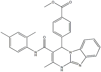 methyl 4-[3-[(2,4-dimethylphenyl)carbamoyl]-2-methyl-1,4-dihydropyrimido[1,2-a]benzimidazol-4-yl]benzoate 구조식 이미지