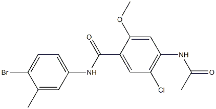 4-acetamido-N-(4-bromo-3-methylphenyl)-5-chloro-2-methoxybenzamide Structure
