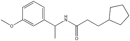 3-cyclopentyl-N-[1-(3-methoxyphenyl)ethyl]propanamide 구조식 이미지