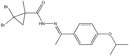 2,2-dibromo-1-methyl-N-[(E)-1-(4-propan-2-yloxyphenyl)ethylideneamino]cyclopropane-1-carboxamide 구조식 이미지