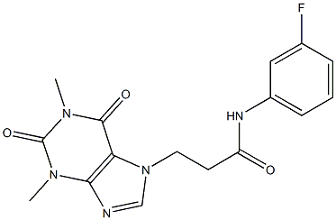 3-(1,3-dimethyl-2,6-dioxopurin-7-yl)-N-(3-fluorophenyl)propanamide 구조식 이미지