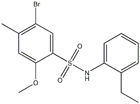 5-bromo-N-(2-ethylphenyl)-2-methoxy-4-methylbenzenesulfonamide Structure