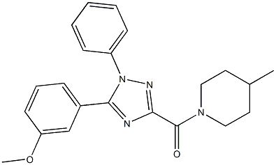 [5-(3-methoxyphenyl)-1-phenyl-1,2,4-triazol-3-yl]-(4-methylpiperidin-1-yl)methanone Structure