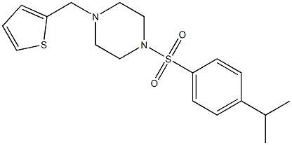 1-(4-propan-2-ylphenyl)sulfonyl-4-(thiophen-2-ylmethyl)piperazine Structure