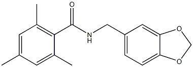 N-(1,3-benzodioxol-5-ylmethyl)-2,4,6-trimethylbenzamide 구조식 이미지