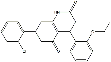 7-(2-chlorophenyl)-4-(2-ethoxyphenyl)-1,3,4,6,7,8-hexahydroquinoline-2,5-dione 구조식 이미지