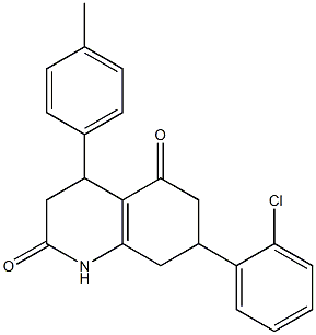 7-(2-chlorophenyl)-4-(4-methylphenyl)-1,3,4,6,7,8-hexahydroquinoline-2,5-dione Structure