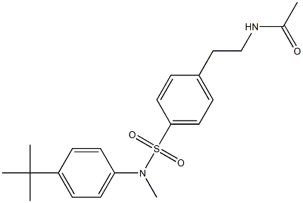 N-[2-[4-[(4-tert-butylphenyl)methylsulfamoyl]phenyl]ethyl]acetamide 구조식 이미지