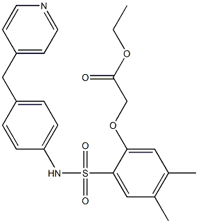 ethyl 2-[4,5-dimethyl-2-[[4-(pyridin-4-ylmethyl)phenyl]sulfamoyl]phenoxy]acetate Structure