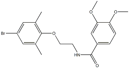 N-[2-(4-bromo-2,6-dimethylphenoxy)ethyl]-3,4-dimethoxybenzamide 구조식 이미지