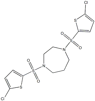 1,4-bis[(5-chlorothiophen-2-yl)sulfonyl]-1,4-diazepane Structure