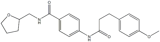 4-[3-(4-methoxyphenyl)propanoylamino]-N-(oxolan-2-ylmethyl)benzamide Structure