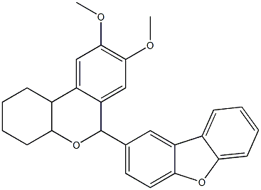 6-dibenzofuran-2-yl-8,9-dimethoxy-2,3,4,4a,6,10b-hexahydro-1H-benzo[c]chromene 구조식 이미지