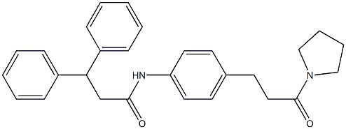 N-[4-(3-oxo-3-pyrrolidin-1-ylpropyl)phenyl]-3,3-diphenylpropanamide 구조식 이미지