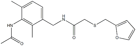 N-[(3-acetamido-2,4-dimethylphenyl)methyl]-2-(furan-2-ylmethylsulfanyl)acetamide Structure