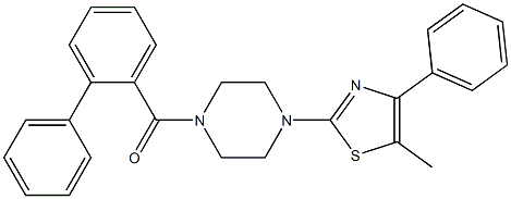 [4-(5-methyl-4-phenyl-1,3-thiazol-2-yl)piperazin-1-yl]-(2-phenylphenyl)methanone Structure