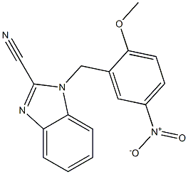 1-[(2-methoxy-5-nitrophenyl)methyl]benzimidazole-2-carbonitrile Structure