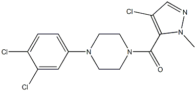 (4-chloro-2-methylpyrazol-3-yl)-[4-(3,4-dichlorophenyl)piperazin-1-yl]methanone 구조식 이미지