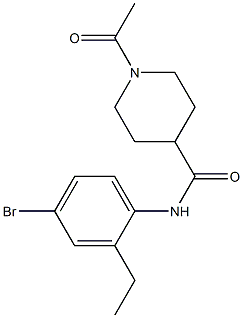 1-acetyl-N-(4-bromo-2-ethylphenyl)piperidine-4-carboxamide Structure