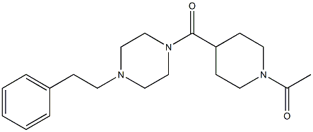 1-[4-[4-(2-phenylethyl)piperazine-1-carbonyl]piperidin-1-yl]ethanone 구조식 이미지