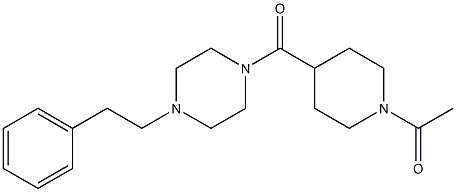 1-[4-[4-(2-phenylethyl)piperazine-1-carbonyl]piperidin-1-yl]ethanone Structure