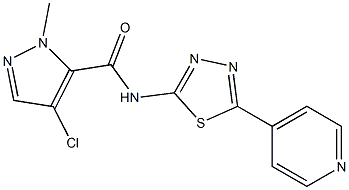 4-chloro-2-methyl-N-(5-pyridin-4-yl-1,3,4-thiadiazol-2-yl)pyrazole-3-carboxamide 구조식 이미지