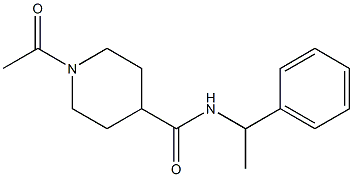 1-acetyl-N-(1-phenylethyl)piperidine-4-carboxamide 구조식 이미지