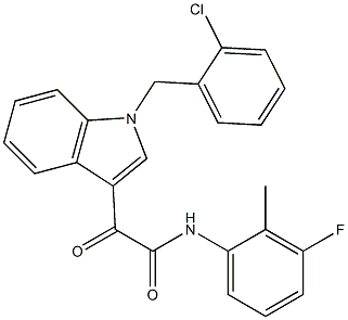 2-[1-[(2-chlorophenyl)methyl]indol-3-yl]-N-(3-fluoro-2-methylphenyl)-2-oxoacetamide Structure