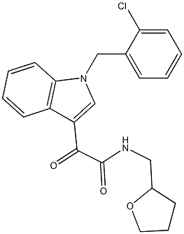 2-[1-[(2-chlorophenyl)methyl]indol-3-yl]-2-oxo-N-(oxolan-2-ylmethyl)acetamide Structure