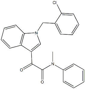 2-[1-[(2-chlorophenyl)methyl]indol-3-yl]-N-methyl-2-oxo-N-phenylacetamide 구조식 이미지