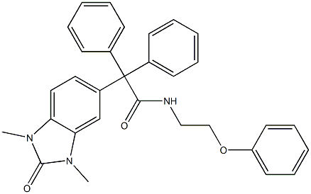 2-(1,3-dimethyl-2-oxobenzimidazol-5-yl)-N-(2-phenoxyethyl)-2,2-diphenylacetamide 구조식 이미지