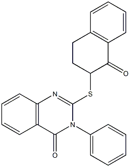 2-[(1-oxo-3,4-dihydro-2H-naphthalen-2-yl)sulfanyl]-3-phenylquinazolin-4-one 구조식 이미지